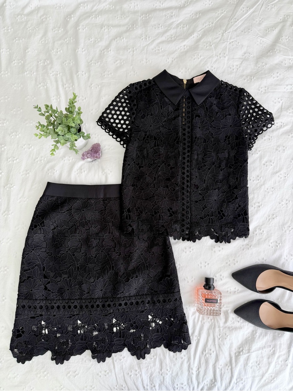 Ted Baker Black Lace Two‑Piece Set
